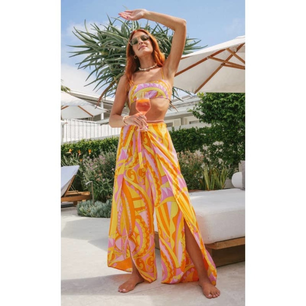 Show Me Your MuMu Limbo Pants & Teeny Tube Top Set in Caribbean Cocktail